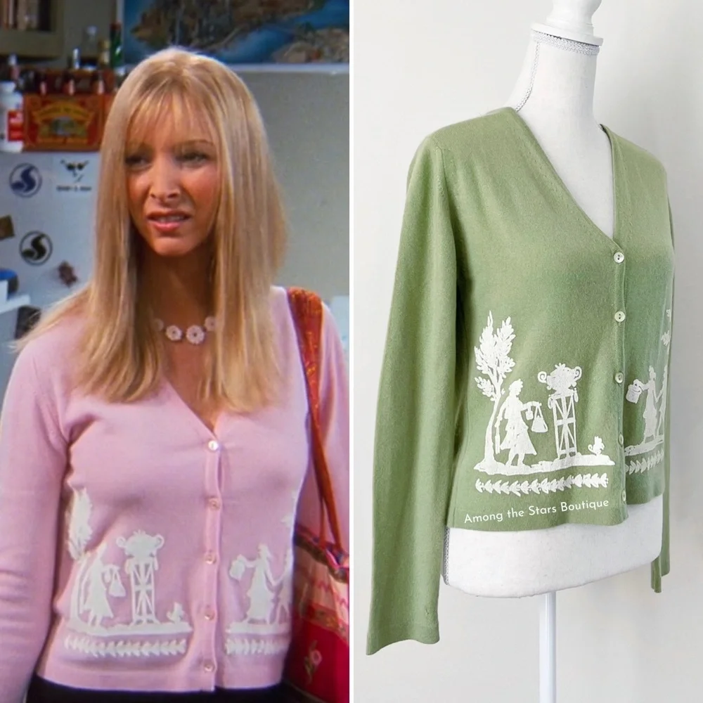 Extremely Rare Y2K Vintage Cashmere Cardigan ASO Phoebe Buffay in Friends - Picture 4 of 13